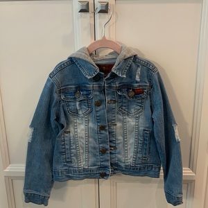 7 for all Mankind Kids Hooded Jean Jacket, size 5